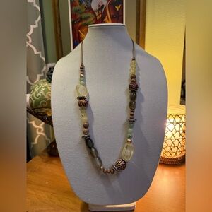 NWT - Beaded Statement Necklace with Earthy Tones by Chico’s